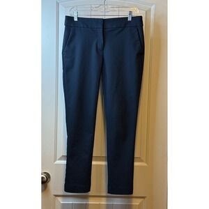 LOFT Marisa Skinny Ankle Pants Size 4 Navy Blue Career Casual Workwear Trendy #